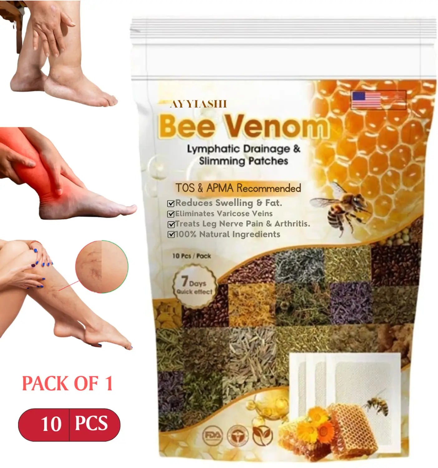 Original Bee Venom Body Detox Patch (20 Patches) BUY 1 GET 1 FREE! FLAT Rs. 100 OFF on Pre-Paid Order