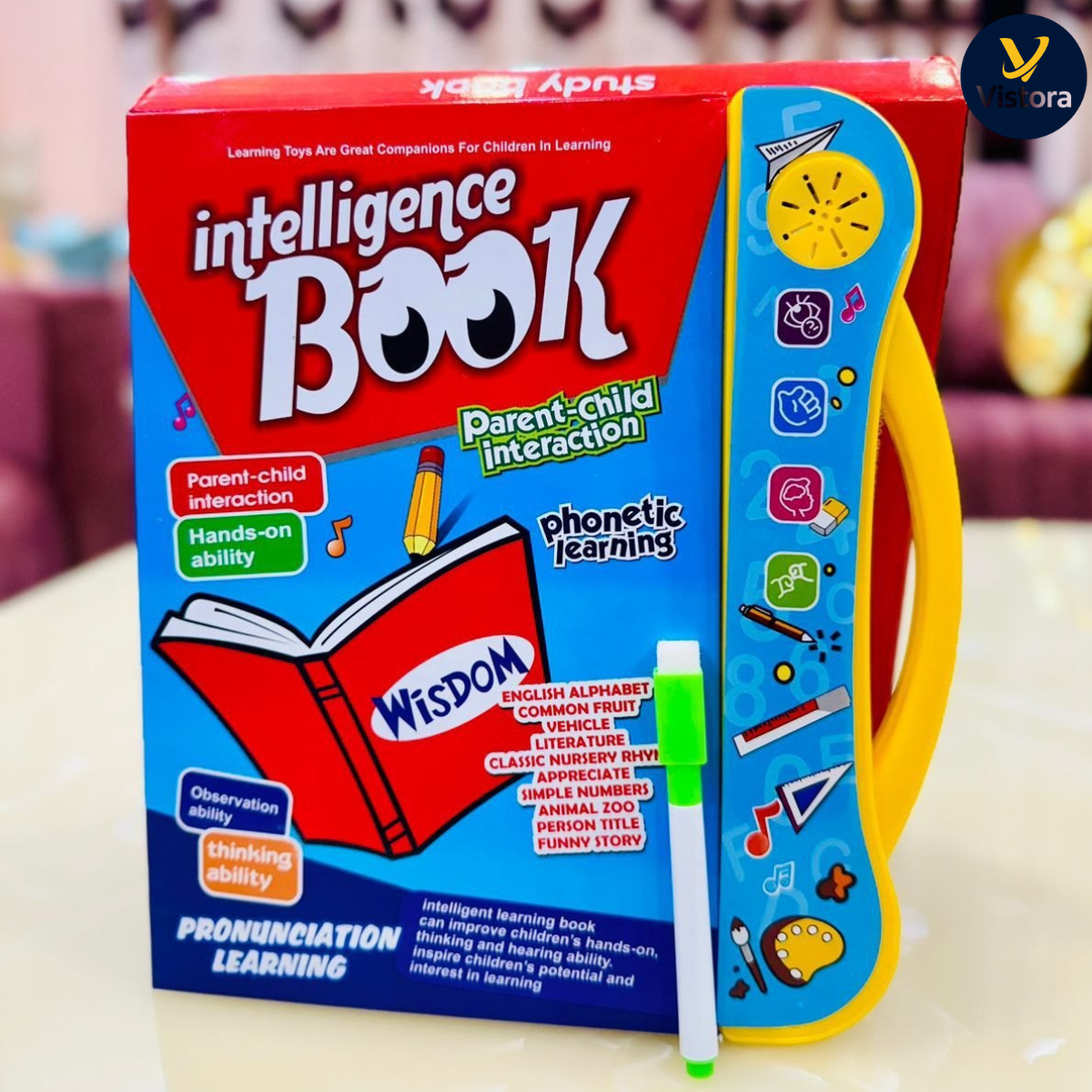 Vistora™ Interactive English Learning Book for Kids – Letters, Words, Rhymes & Sounds