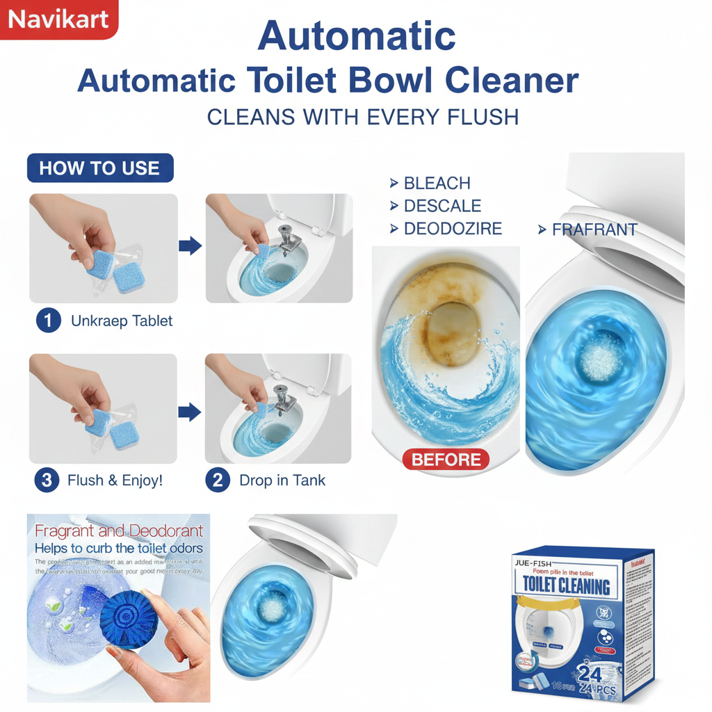✨Premium Toilet & Bathroom Cleaning Tablets (Pack of 24) FLAT Rs.100 OFF on Pre-Paid orders!