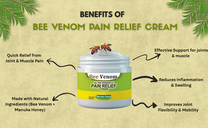 Bee Venom Joint Pain Relief Cream BUY 1 GET 2 FREE! FLAT Rs.100 OFF on Pre-Paid Orders!